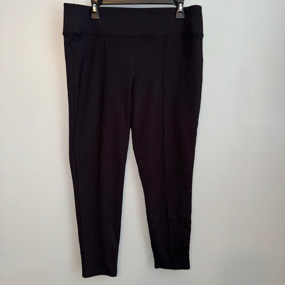 EUC Nine West Seamed Tummy-Control Ponte Leggings Black Size XL - Picture 2 of 7
